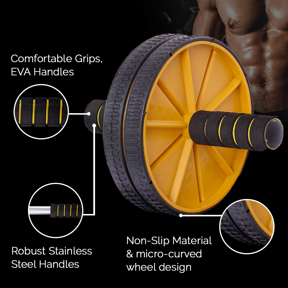 Abdominal Roller Workout Wheel With Handles Pink To Make You Wink